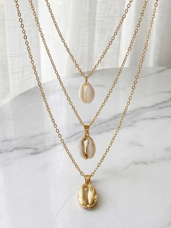 Elizabeth Besich Jewelry - Ladies Tripled Layered Seashell Necklace